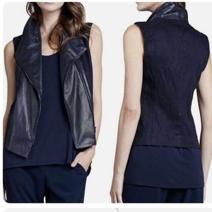 Vince Mixed Media Moto Vest